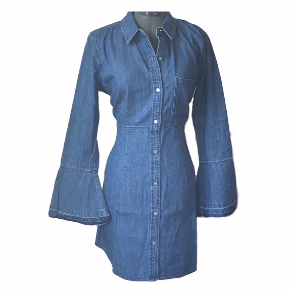 bell sleeve denim top